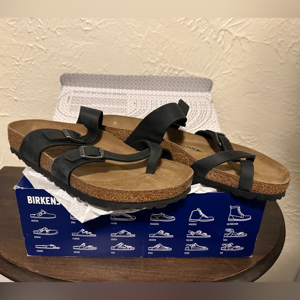 Birkenstock Black and Brown Sandals size US 10 men’s, euro 43